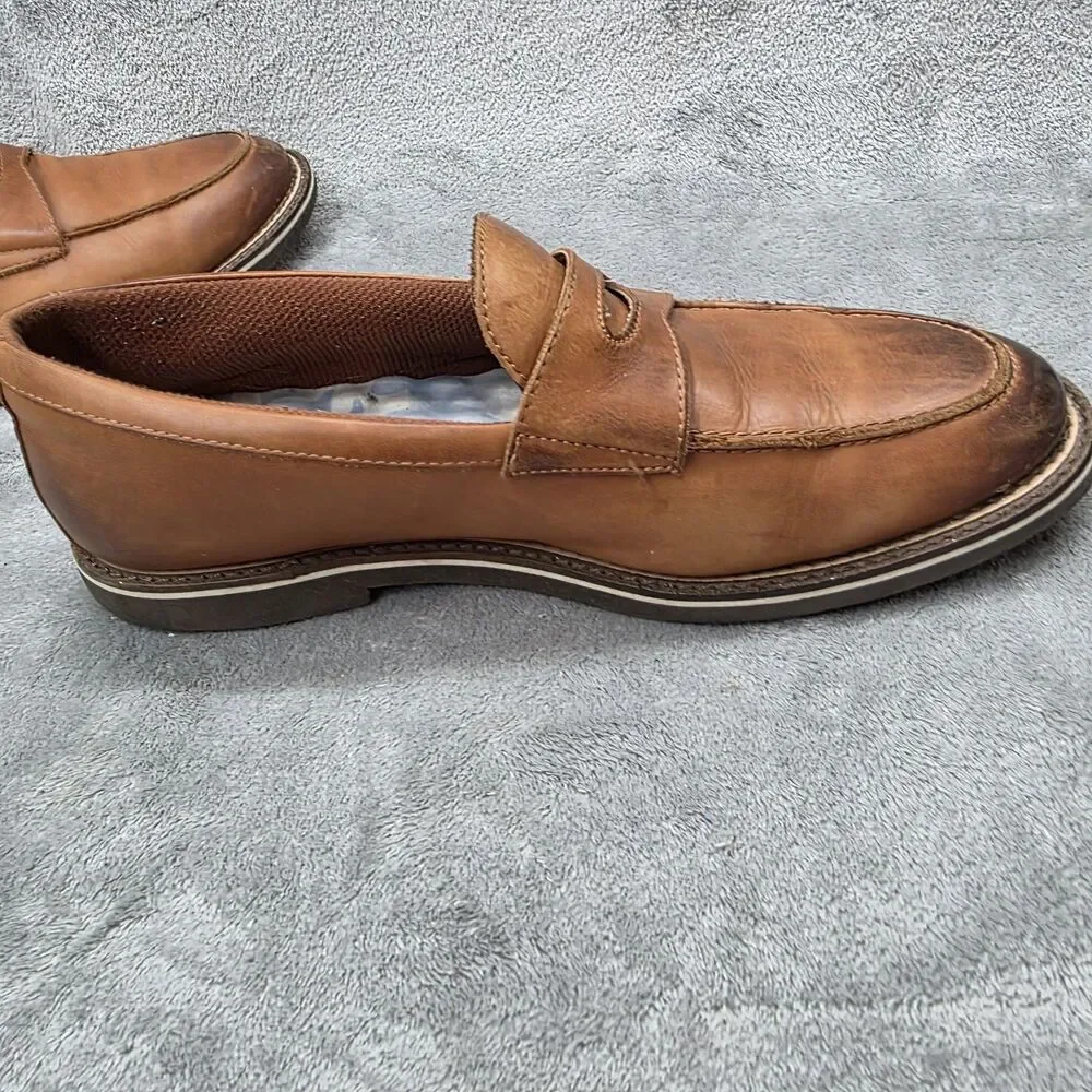 Peter Millar Men's Leather Loafers Brown Size 10.5M Crown Sole